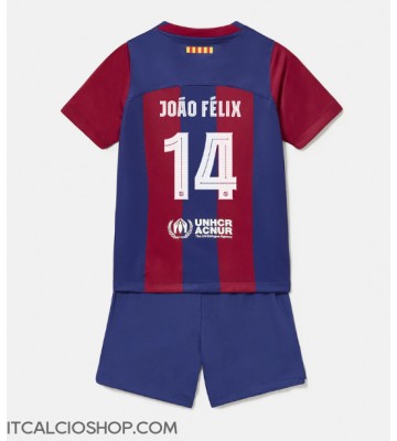 Barcelona Joao Felix #14 Prima Maglia Bambino 2023-24 Manica Corta (+ Pantaloni corti)